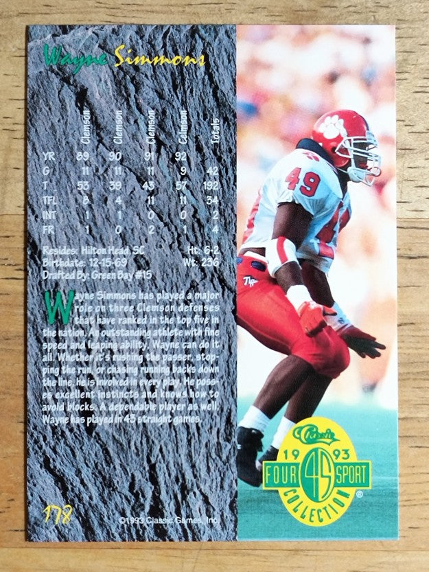 1993 Classic Four Sport #178 Wayne Simmons