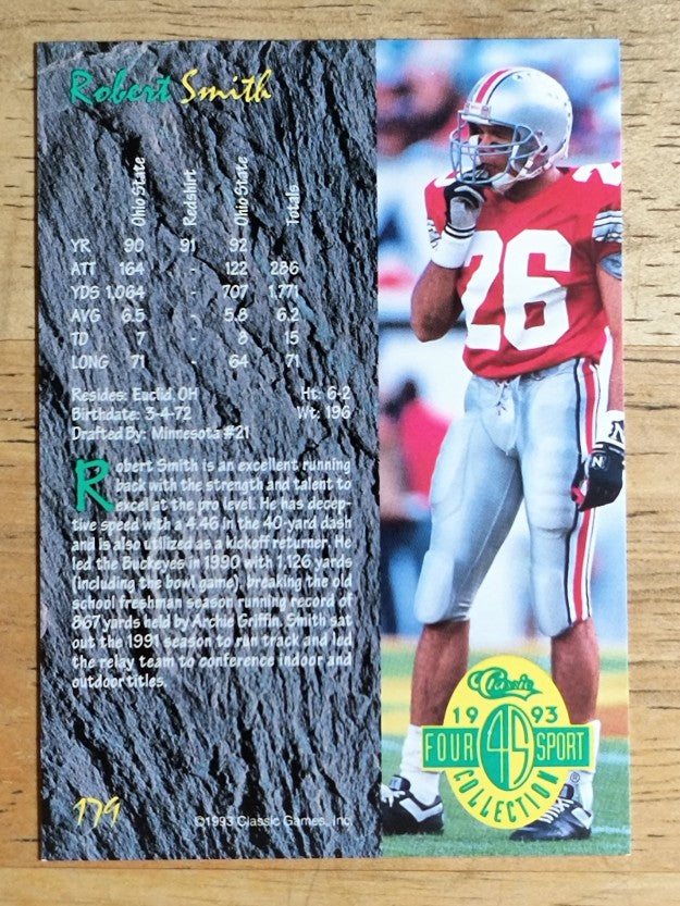 1993 Classic Four Sport #179 Robert Smith