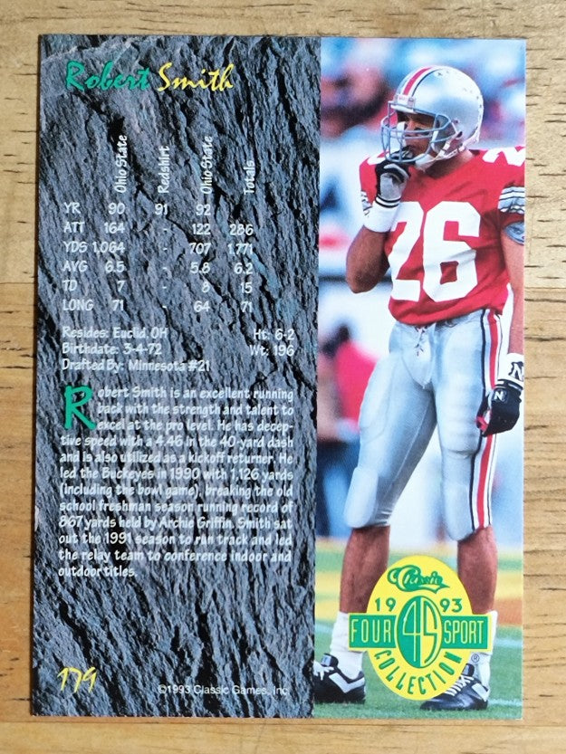 1993 Classic Four Sport #179 Robert Smith