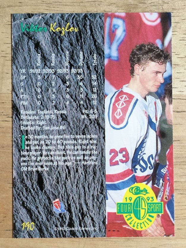 1993 Classic Four Sport #190 Viktor Kozlov