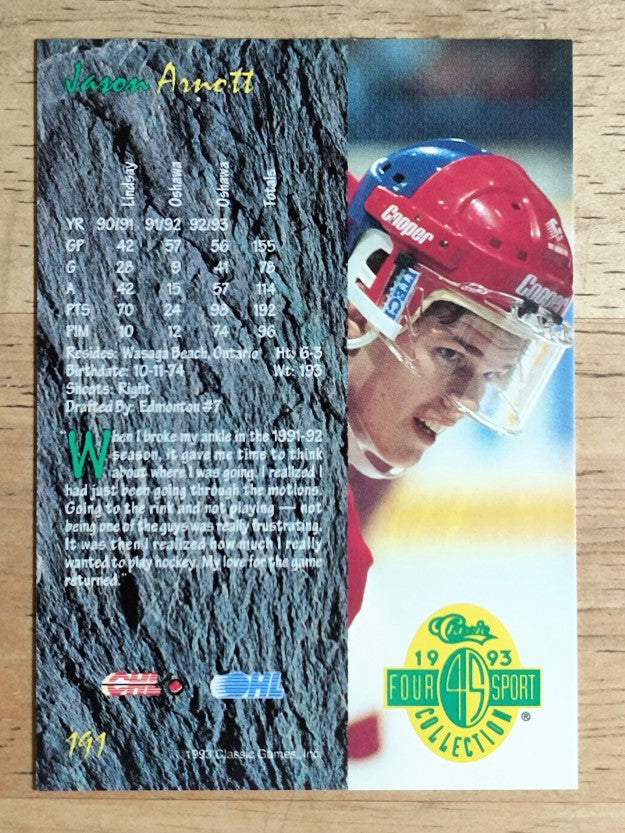 1993 Classic Four Sport #191 Jason Arnott
