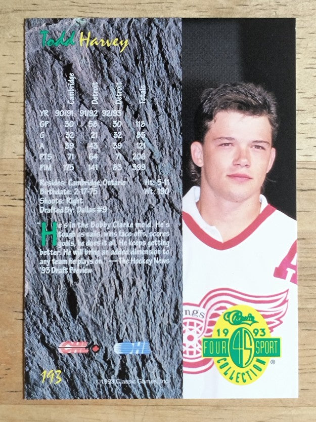 1993 Classic Four Sport #193 Todd Harvey