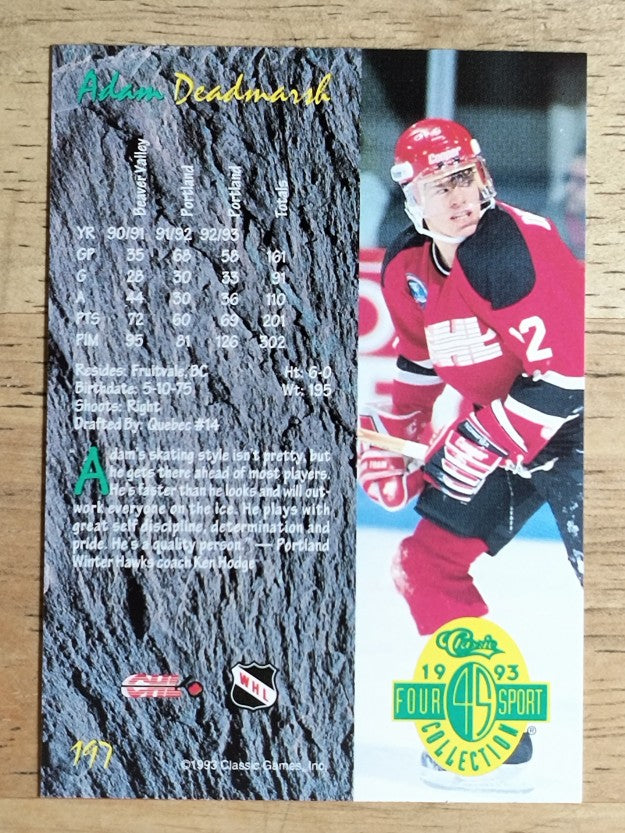 1993 Classic Four Sport #197 Adam Deadmarsh