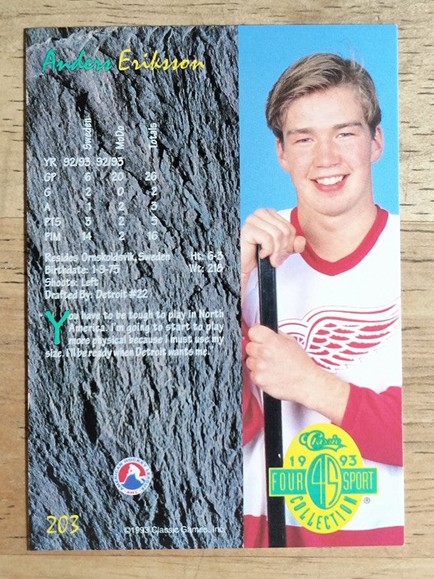 1993 Classic Four Sport #203 Anders Eriksson