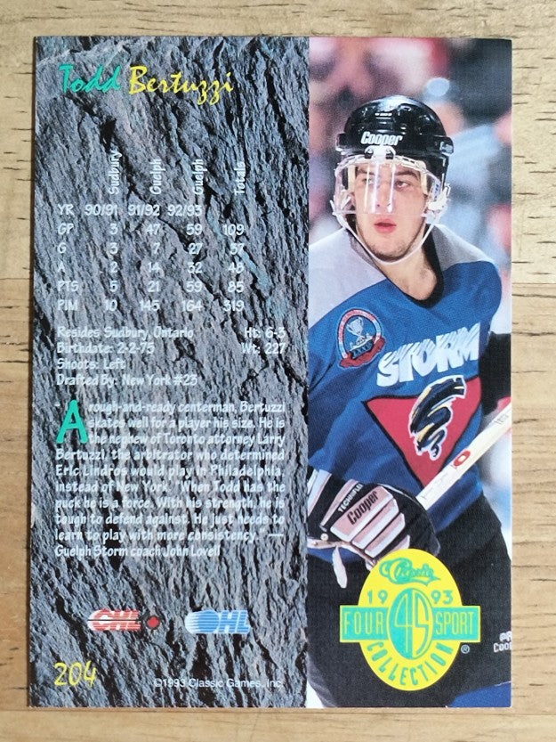1993 Classic Four Sport #204 Todd Bertuzzi