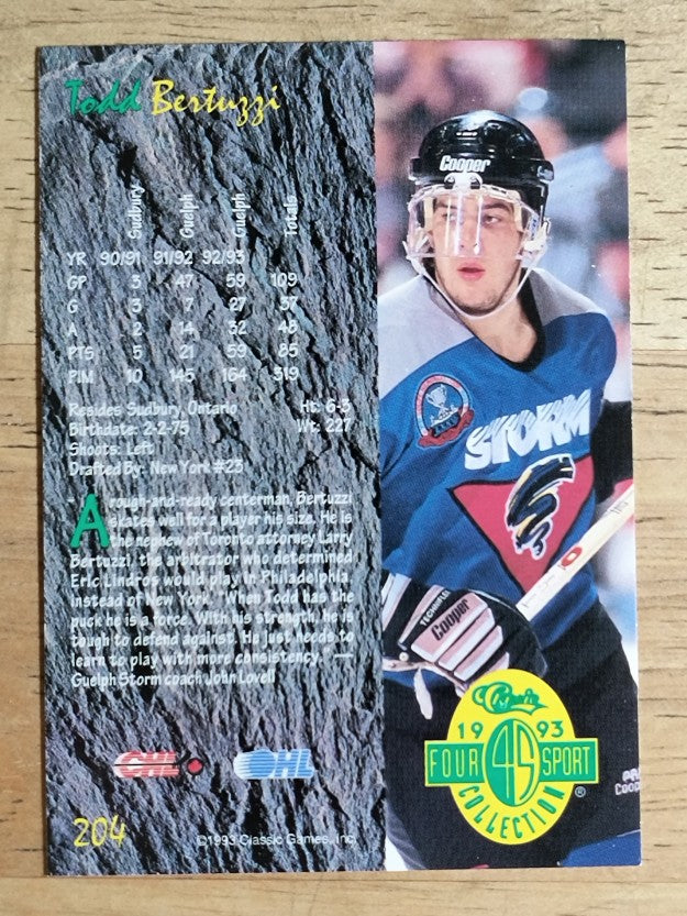 1993 Classic Four Sport #204 Todd Bertuzzi