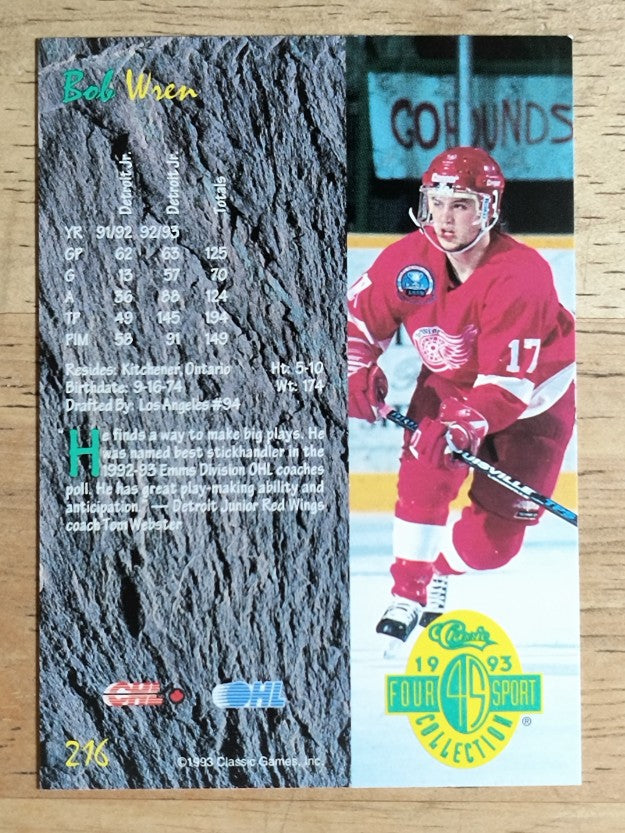 1993 Classic Four Sport #216 Bob Wren