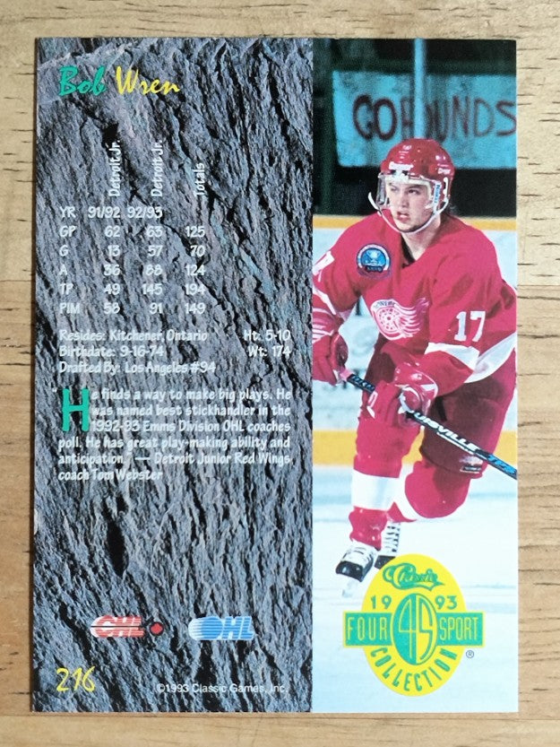 1993 Classic Four Sport #216 Bob Wren