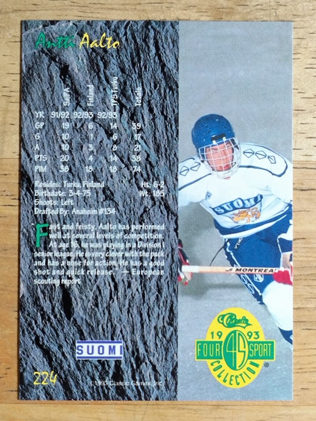 1993 Classic Four Sport #224 Antti Aalto