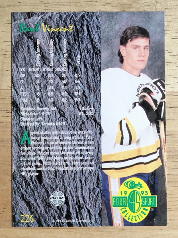 1993 Classic Four Sport #226 Paul Vincent