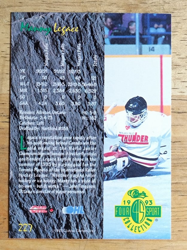 1993 Classic Four Sport #227 Manny Legace