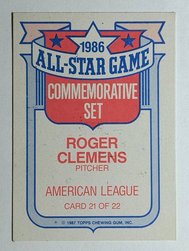 1987 Topps Glossy All-Stars #21 Roger Clemens