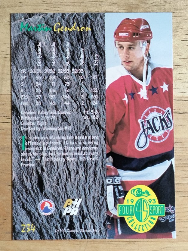 1993 Classic Four Sport #234 Martin Gendron