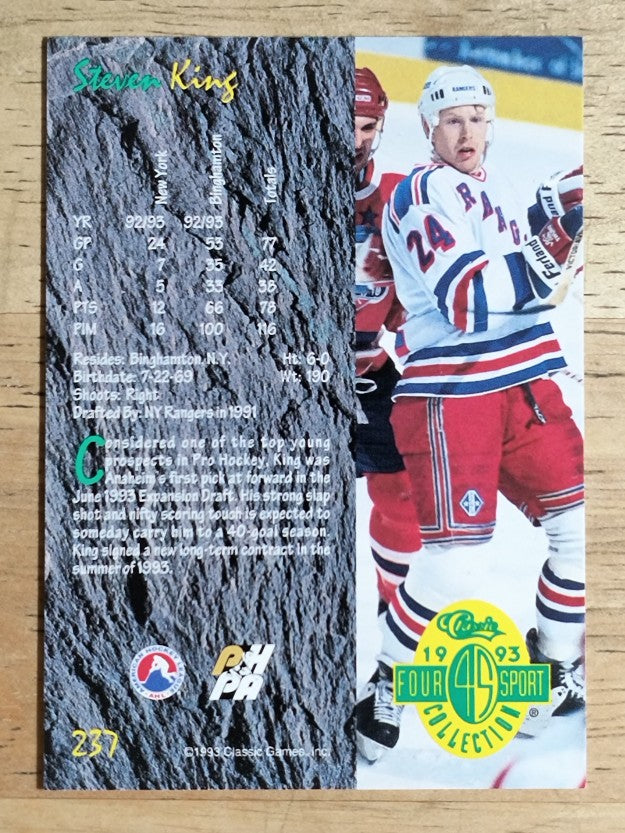 1993 Classic Four Sport #237 Steven King
