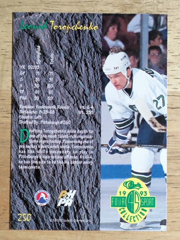 1993 Classic Four Sport #250 Leonid Toropchenko