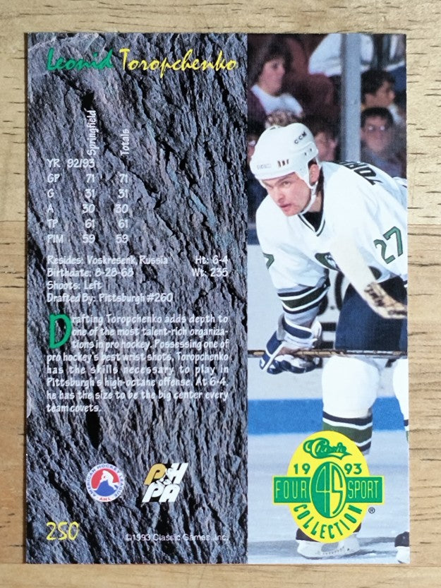 1993 Classic Four Sport #250 Leonid Toropchenko
