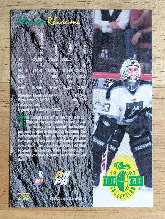 1993 Classic Four Sport #253 Manon Rheaume