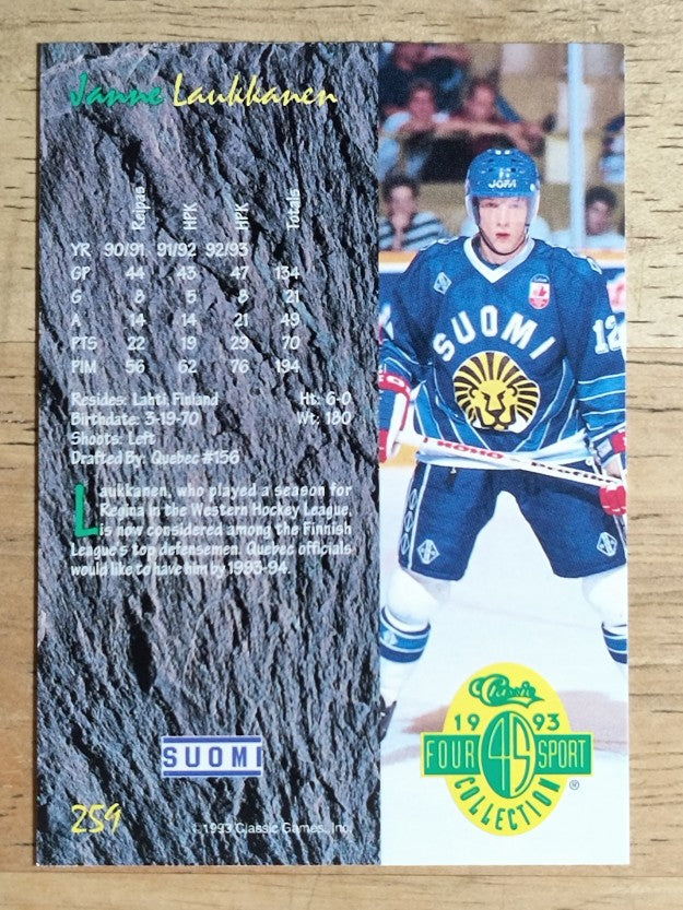 1993 Classic Four Sport #259 Janne Laukkanen