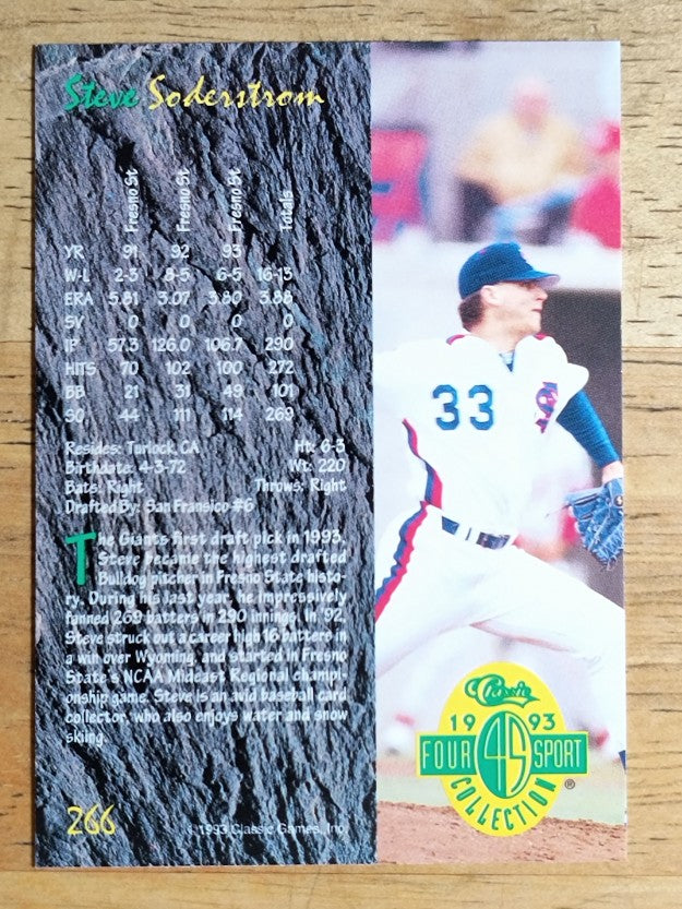 1993 Classic Four Sport #266 Steve Soderstrom