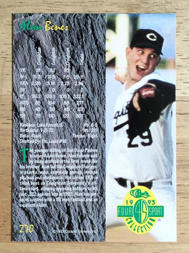 1993 Classic Four Sport #270 Alan Benes