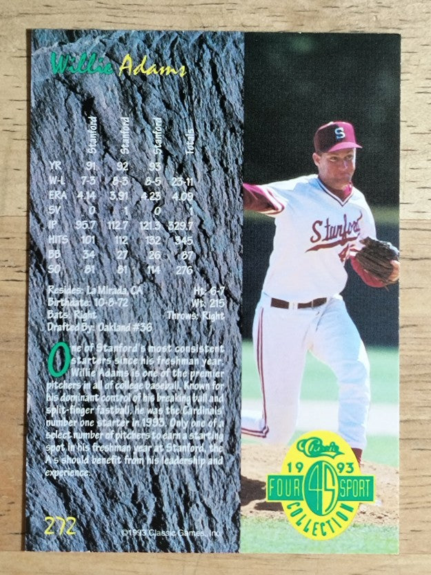 1993 Classic Four Sport #272 Willie Adams