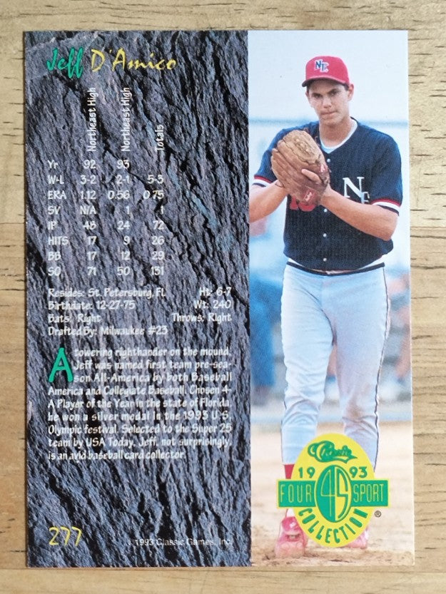 1993 Classic Four Sport #277 Jeff D'Amico IF