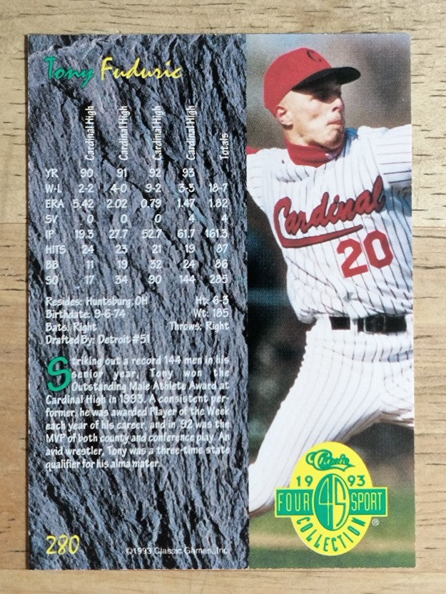 1993 Classic Four Sport #280 Tony Fuduric