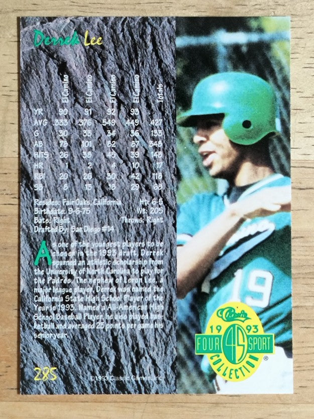 1993 Classic Four Sport #285 Derrek Lee