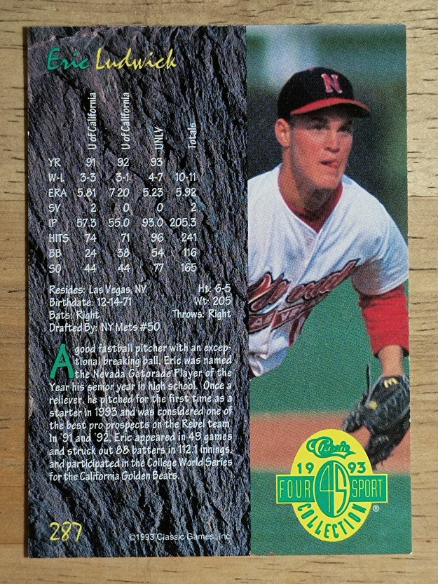1993 Classic Four Sport #287 Eric Ludwick