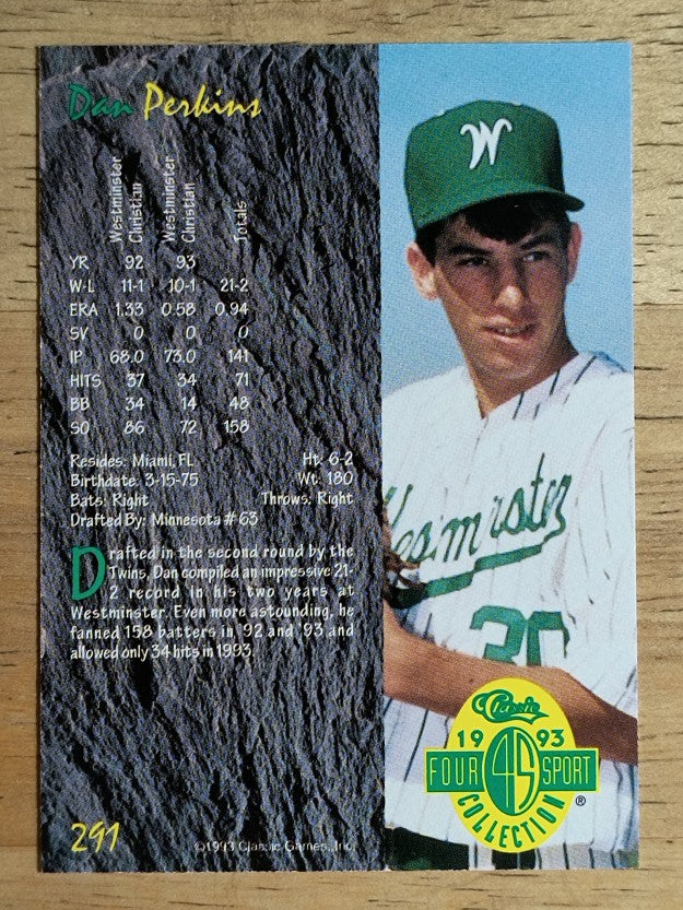 1993 Classic Four Sport #291 Dan Perkins
