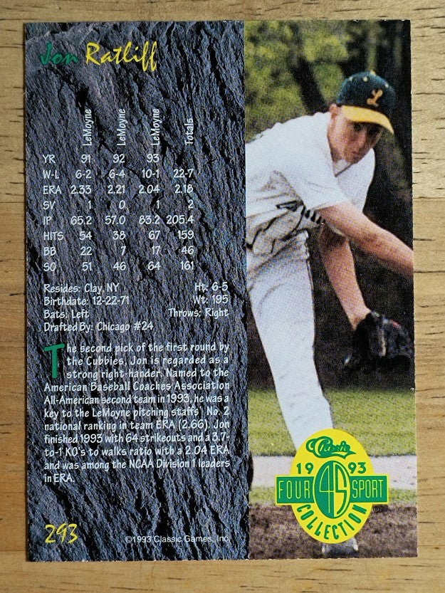 1993 Classic Four Sport #293 Jon Ratliff