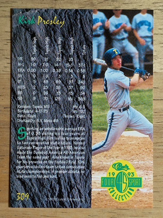 1993 Classic Four Sport #309 Kirk Presley