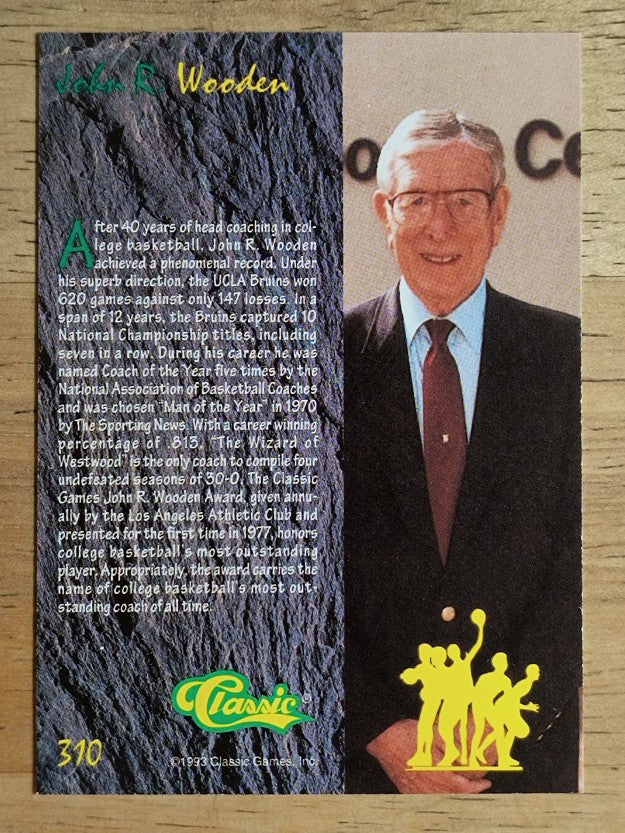 1993 Classic Four Sport #310 John Wooden CO