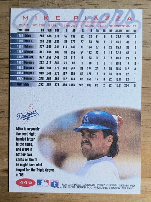 1996 Fleer #445 Mike Piazza