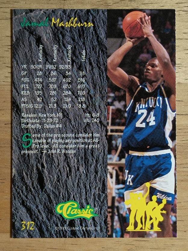 1993 Classic Four Sport #312 Jamal Mashburn JWA