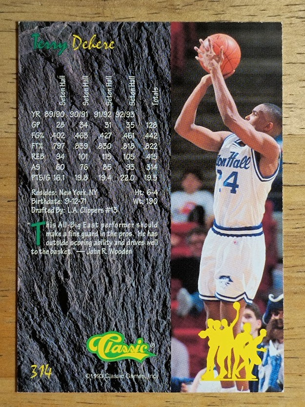 1993 Classic Four Sport #314 Terry Dehere JWA