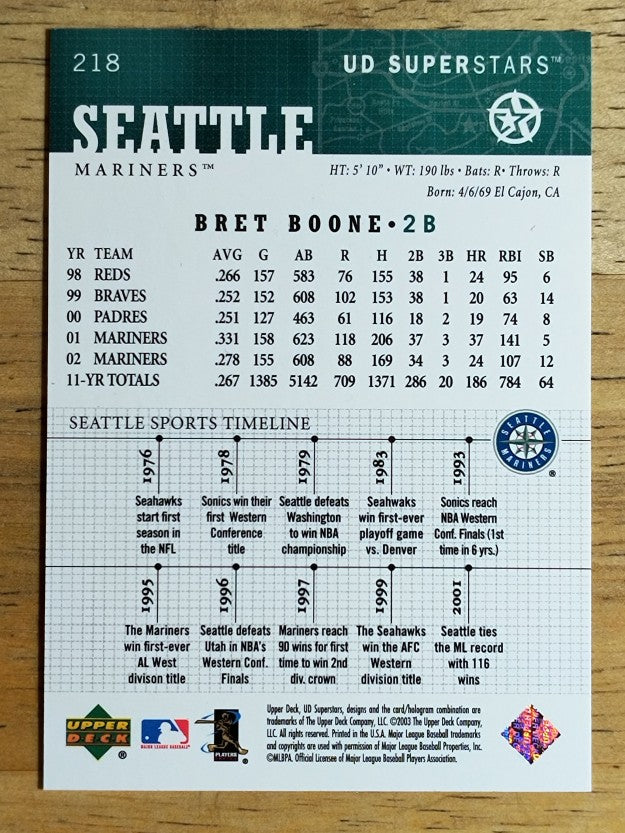 2002-03 UD SuperStars #218 Bret Boone