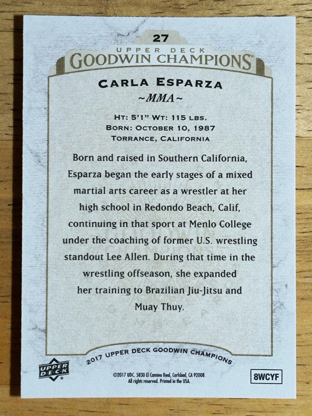 2017 Upper Deck Goodwin Champions #27 Carla Esparza