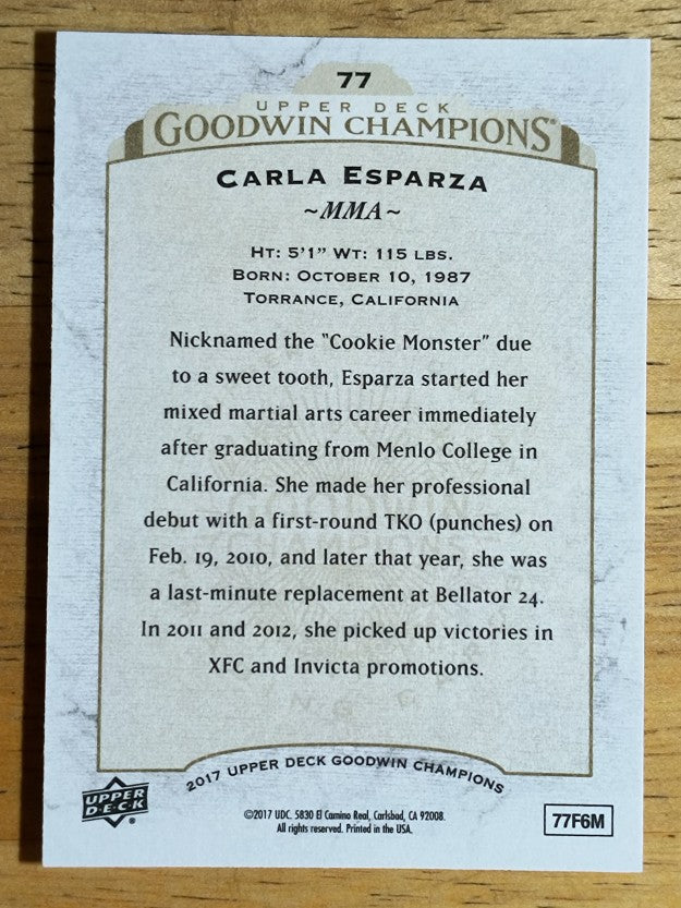 2017 Upper Deck Goodwin Champions #77 Carla Esparza