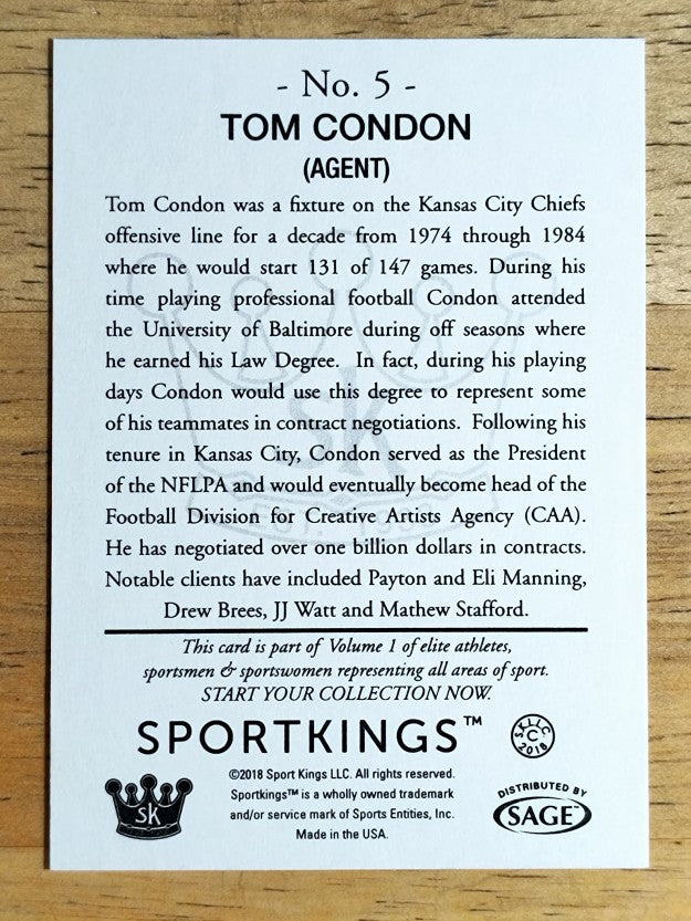 2018 Sportkings #5 Tom Condon