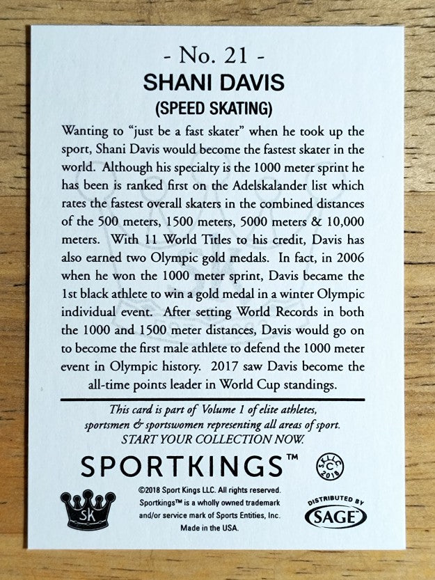 2018 Sportkings #21 Shani Davis