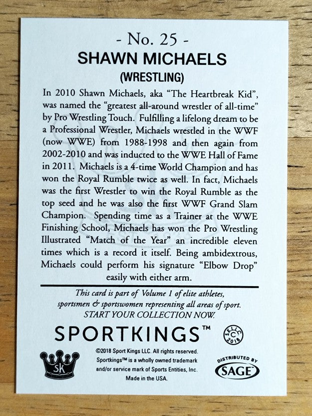 2018 Sportkings #25 Shawn Michaels