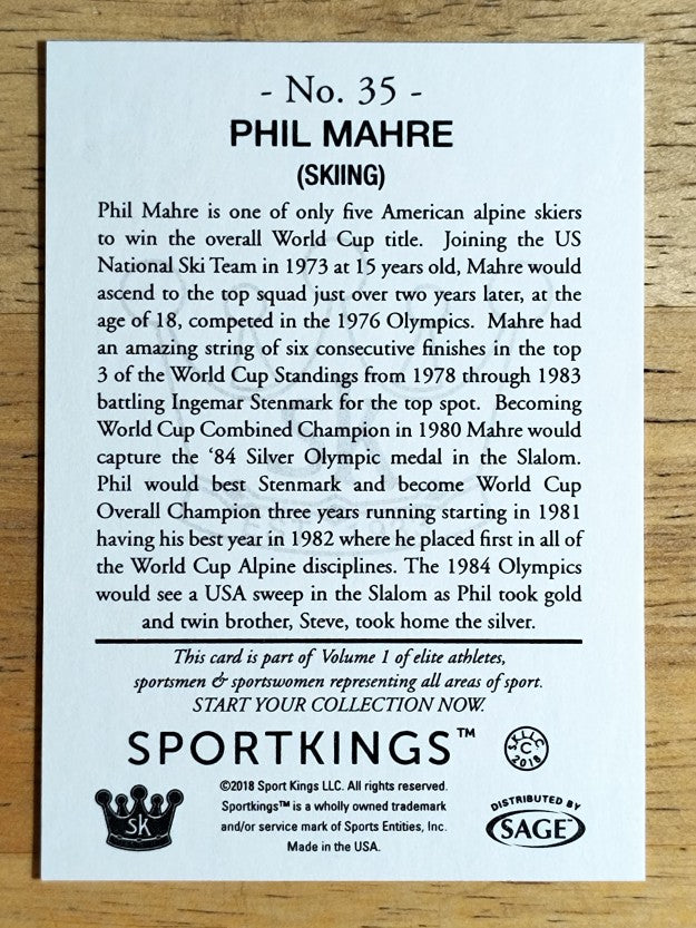 2018 Sportkings #35 Phil Mahre