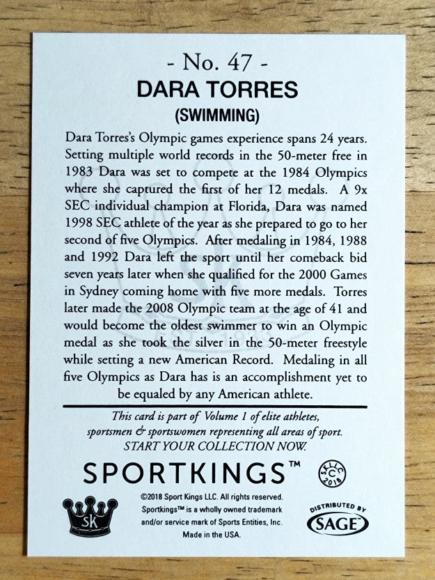 2018 Sportkings #47 Dara Torres