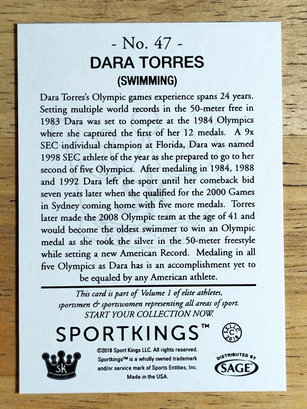 2018 Sportkings #47 Dara Torres