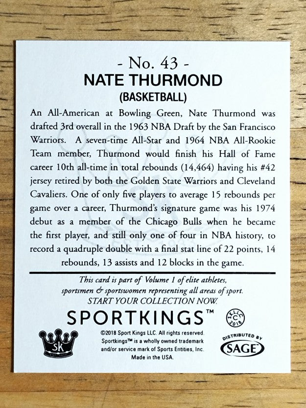 2018 Sportkings Mini #43 Nate Thurmond