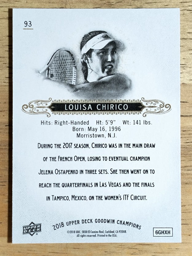 2018 Upper Deck Goodwin Champions #93 Louisa Chirico