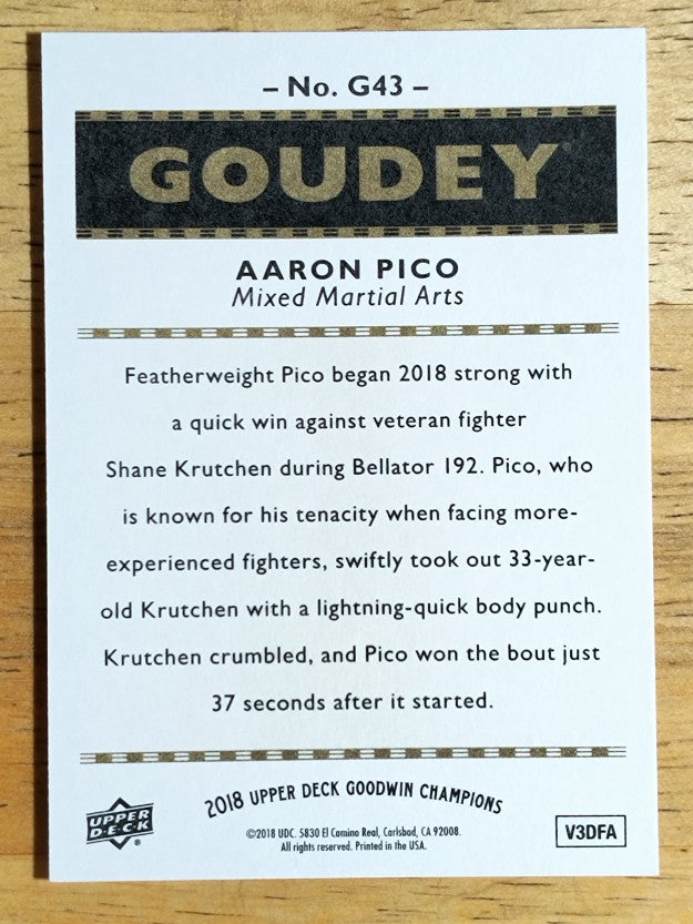 2018 Upper Deck Goodwin Champions Goudey #G43 Aaron Pico