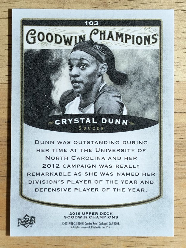 2019 Upper Deck Goodwin Champions #103 Crystal Dunn SP