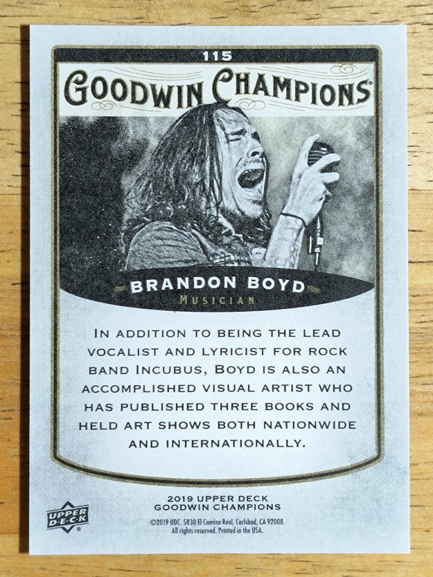2019 Upper Deck Goodwin Champions #115 Brandon Boyd SP